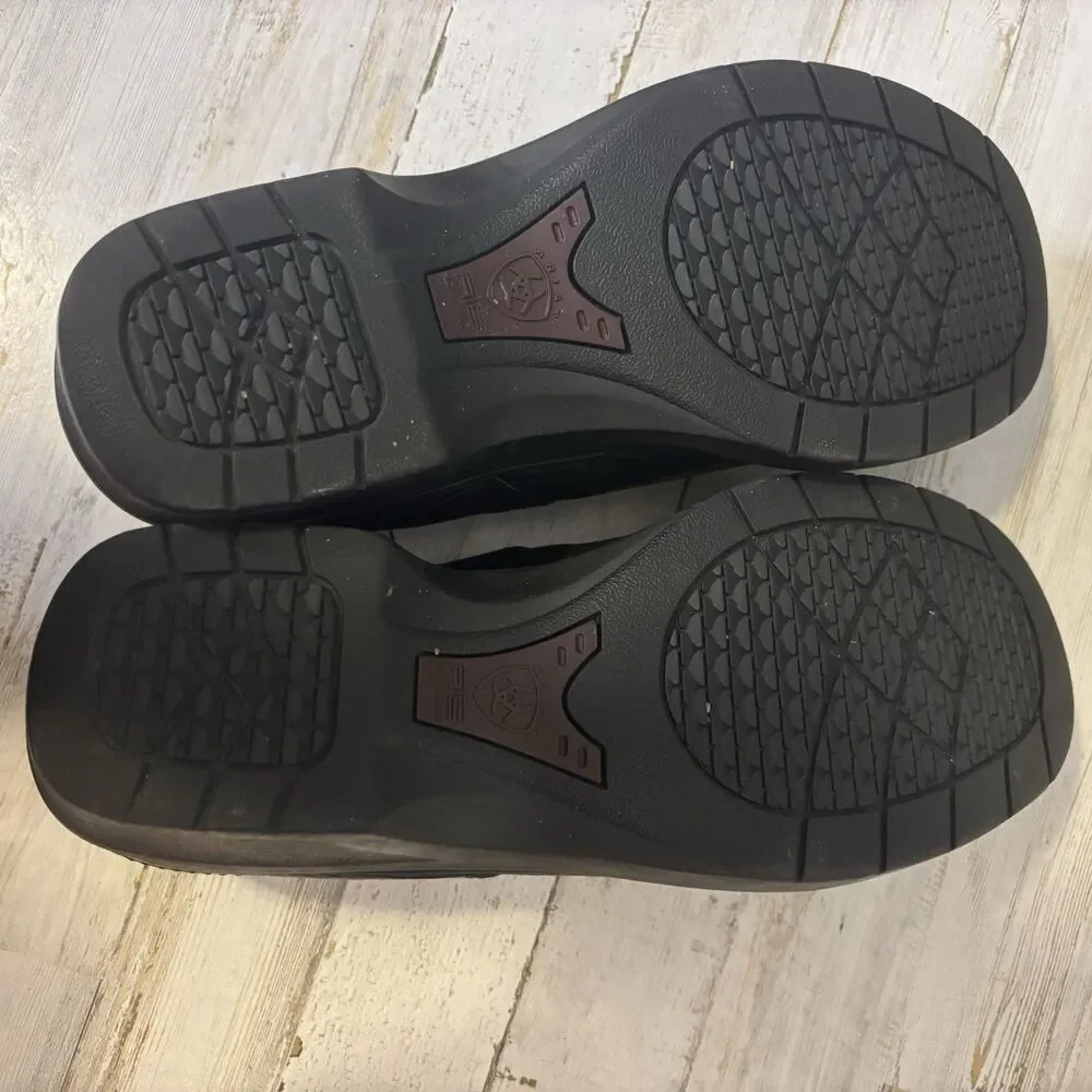 ARIAT Santa Cruz Western Leather Black Clog Comfort Shoes Women's Size 8.5 B - Picture 10 of 13